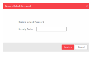 SADP Restore Password Dialog