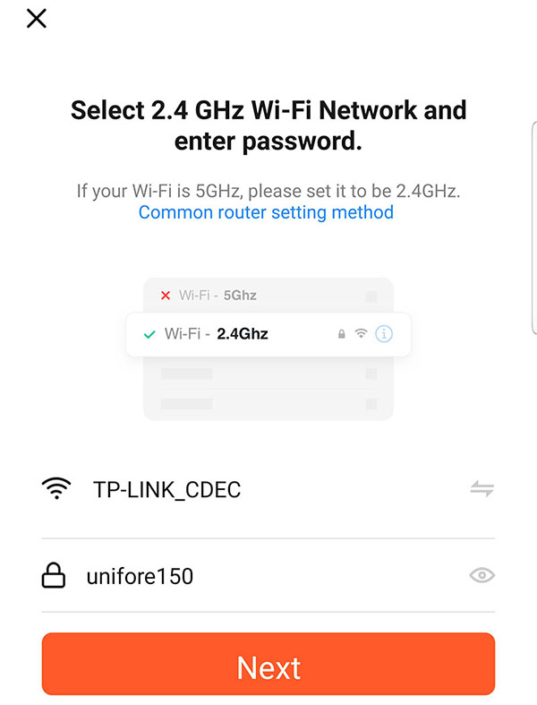 Entering Wi-Fi Password