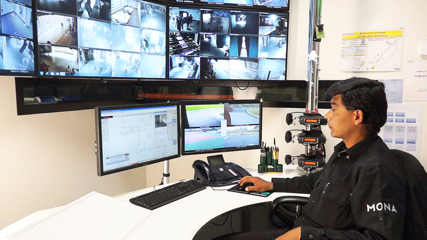 HD video surveillance monitoring room