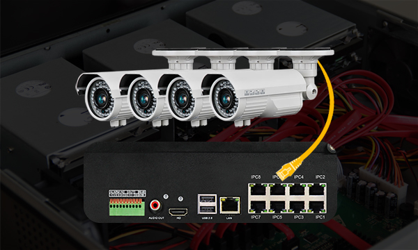8CH H.264+ NVRs with 8 Independent PoE Ethernet Ports