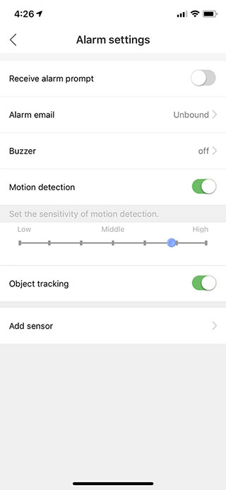 Yoosee camera object tracking settings