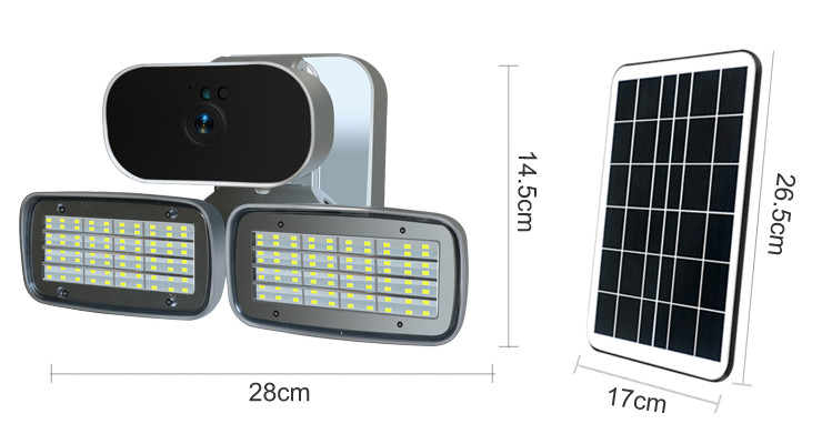 Solar floodlight security camera dimension