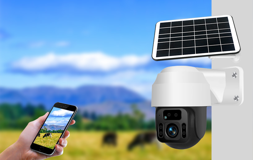 Solar powered dome security camera