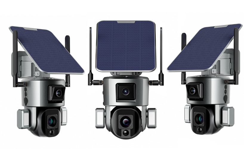 Solar powered 4K PTZ Dome Security Camera