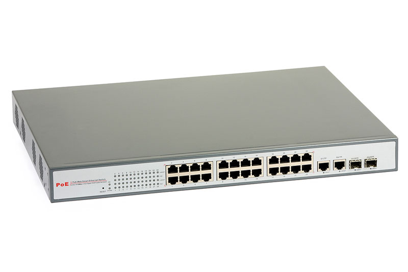 24CH PoE Switch - IEEE802.3af Front View