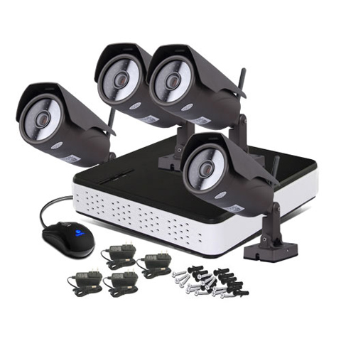 4CH NVR Wireless Outdoor Security Camera System
