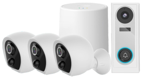 Wire-free Home/Office Camera System with HomeBase and Smart Doorbell